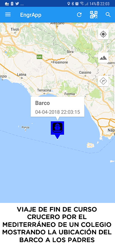 Ubicación de una excursión en barco.