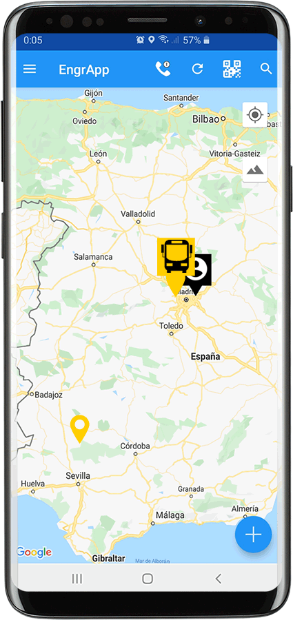 Seguimiento del autobús durante la salida.